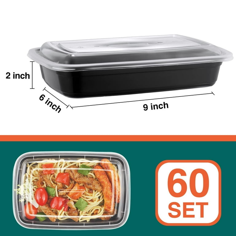  50-Pack Reusable Meal Prep Containers Microwave Safe Food  Storage Containers with Lids, 28 oz - 1 Compartment Take Out Disposable  Plastic Bento Lunch Box To Go, BPA Free - Dishwasher 