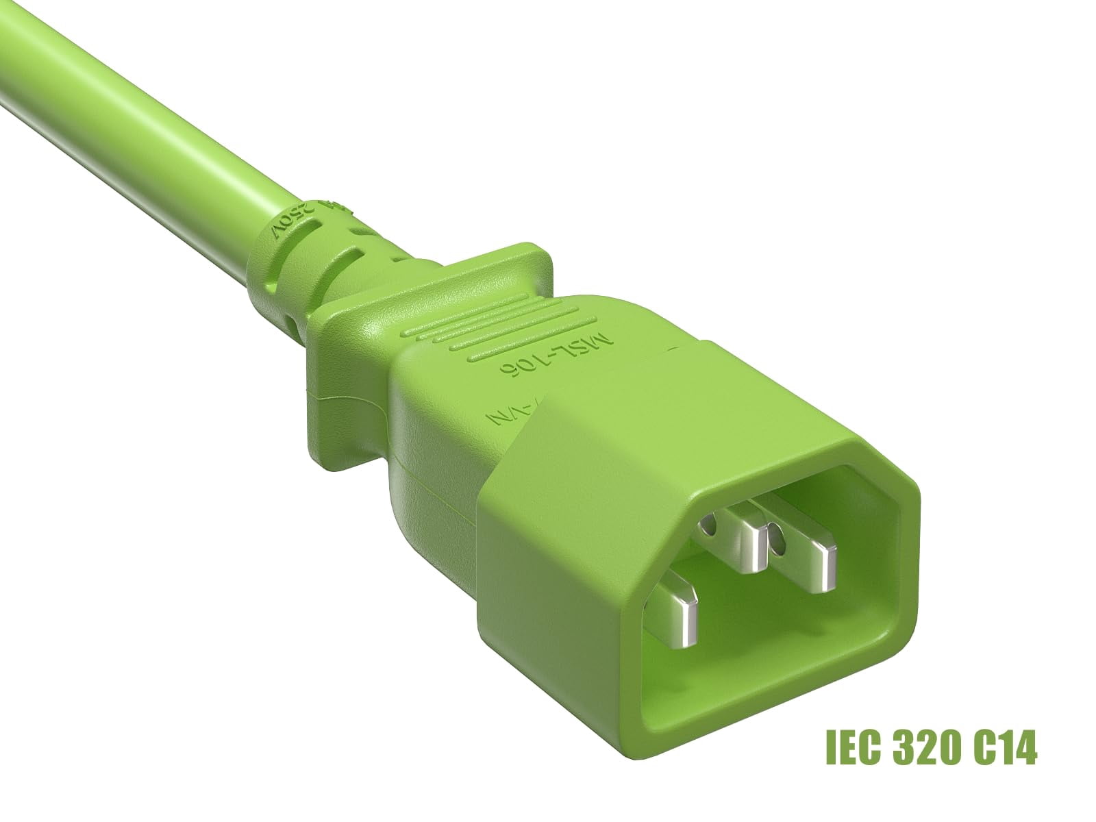 Cable Leader 4ft 14 AWG Computer Power Extension Cord IEC320 C13 to IEC320 C14, Green