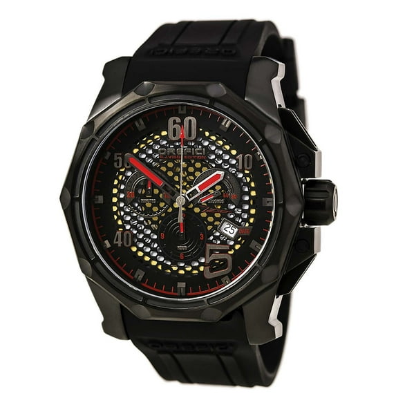 ORMEJ1C555 Men's EJ Viso Edizione Limitata Black Dial Black Rubber Strap Chrono Watch