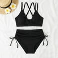 thumbnail image 3 of ZQUUVOU Women's 2 Piece Bikini Padded Push Up Swimsuit Set (Black,M), 3 of 5
