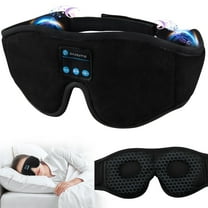 Hootek Sleep Headphones, 3D Sleep Mask with Headphones Bluetooth Wireless Music Eye Mask for Side Sleepers, Sleep Mask Headphones Earphones Earbuds for Sleeping Yoga, Black, FCC Aprroved