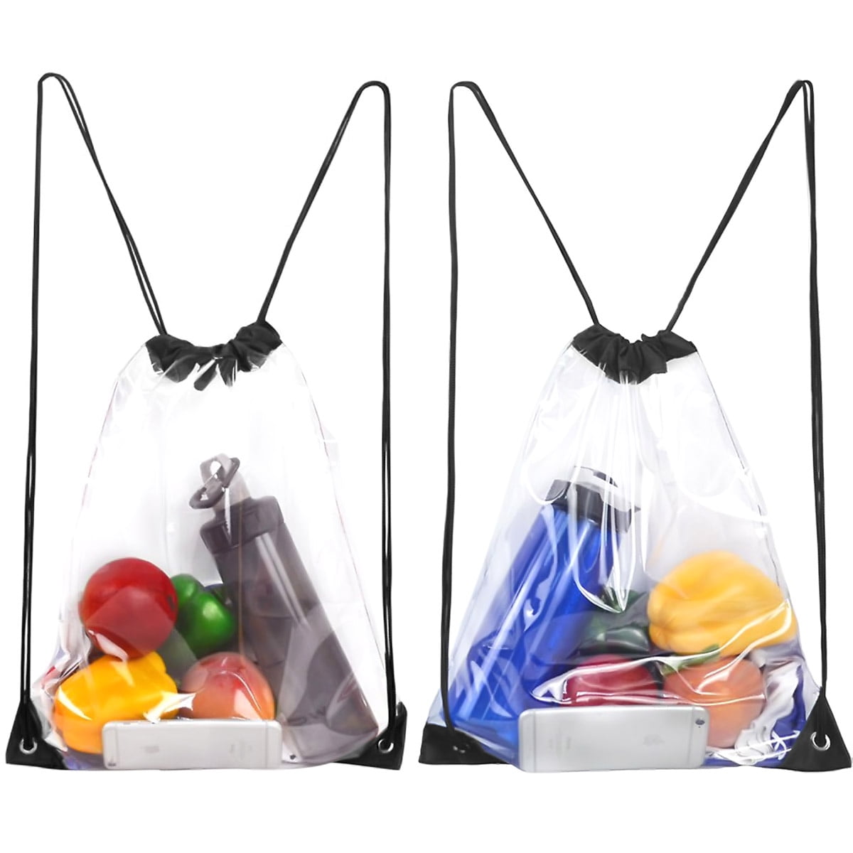 Heavy Duty Clear Transparent Backpack 2 Pack Transparent Backpack See Through Plastic Bookbag for School, Work, Stadium, Travel, Security, Festival, College