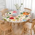 thumbnail image 3 of Floral Bohemian Table Cover with Elastic Border, 52-56 Inch Round Stretch Fit for Special Occasions, 3 of 7