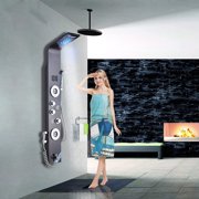 Zovajonia Led Shower Panel Tower System, 50 Inch Shower Tower with 6 -Function,Rainfall Waterfall Showerhead ,Shower jets Oil Rubbed Bronze Rain Shower System