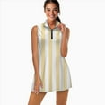 thumbnail image 2 of Aesthetic Light Ivory and White Vertical Sports Dresses Women Tennis Dress with Separate Shorts One-Piece Slim Fit Golf Dress, 2 of 4