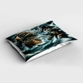 thumbnail image 2 of Ambesonne Cat Pillow Sham, Stormy Ocean Pirate Kitty Ship, 26" X 20", Dark Slate Blue and Amber, 2 of 2