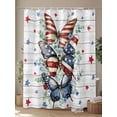 thumbnail image 4 of Patriotic Butterfly 4th of July Shower Curtain, Farmouse Red Blue Stars Bathroom Decor Curtains Set with Hooks, Waterproof Fabric Home Accessories， Stall 36 X 72 Inch, 4 of 6