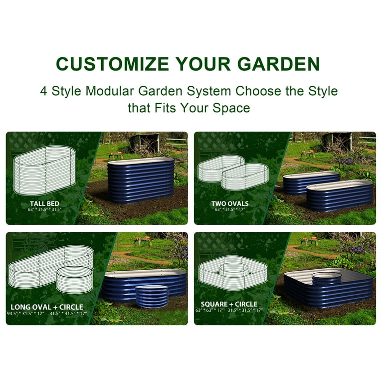 Olle 4-Style Modular Galvanized Raised Garden Beds [Build 1 of 4  Configurations]