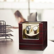 JQUEEN Double Watch Winder with Quiet Motor, Ebony Wood Paint Watch Winders for Automatic Watches