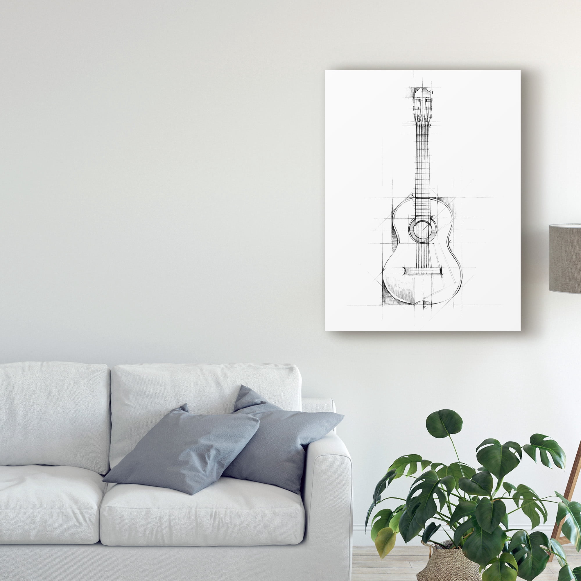 Trademark Fine Art 'Guitar Sketch' Canvas Art by Ethan Harper