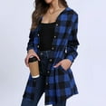 thumbnail image 4 of cocolona Womens Plaid Shirts Fall Long Sleeve Button Down Hooded Cardigan Tops Fashion Casual Jacket Coat Winter Outwear, 4 of 8