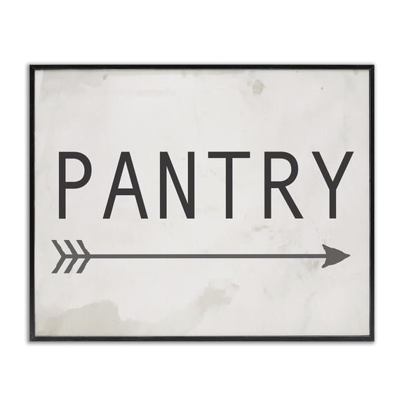 Stupell Industries Rustic Lodge Pantry Sign with Arrow Black Framed Giclee Art, 14 x 11, by Lil' Rue