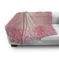 thumbnail image 3 of Pale Pink Soft Flannel Fleece Blanket, Plum Blossom Botany Beauty Natural Art Spring Flowers Seasonal Background Print, Cozy Plush for Indoor and Outdoor Use, 60" x 80", Coral Ruby, by Ambesonne, 3 of 6