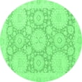 thumbnail image 1 of Ahgly Company Indoor Round Oriental Emerald Green Traditional Area Rugs, 3' Round, 1 of 4