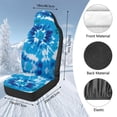 thumbnail image 7 of Uorisanigo Car Seat Cover, Premium Coral Velvet Fabric Blue Tie Dye Print Front Seat Covers for Cars, Set of 2, Easy-Install Summer & Winter, Fit for SUV Truck Sedan Most Vehicles, 7 of 7