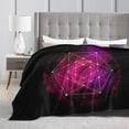 thumbnail image 4 of DouZhe Ultra-Soft Micro Fleece Lightweight Flannel Bed Blanket, Flower of Life Geometry Print Cozy Warm Throw Blankets, 80"x60", 4 of 7