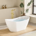 thumbnail image 3 of ANGELES HOME 60" Glossy White Freestanding Acrylic Soaking Bathtub with Advanced Heat Retention & Ergonomic Support, 60-Gallon, 3 of 7
