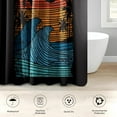 thumbnail image 3 of 4 Pcs Bathroom Sets with Shower Curtain and Rugs, Red Teal Gold World, Bathroom Decor Geometric Tiles It Abstract Shower Curtain Sets for Bathroom Decor, 3 of 4
