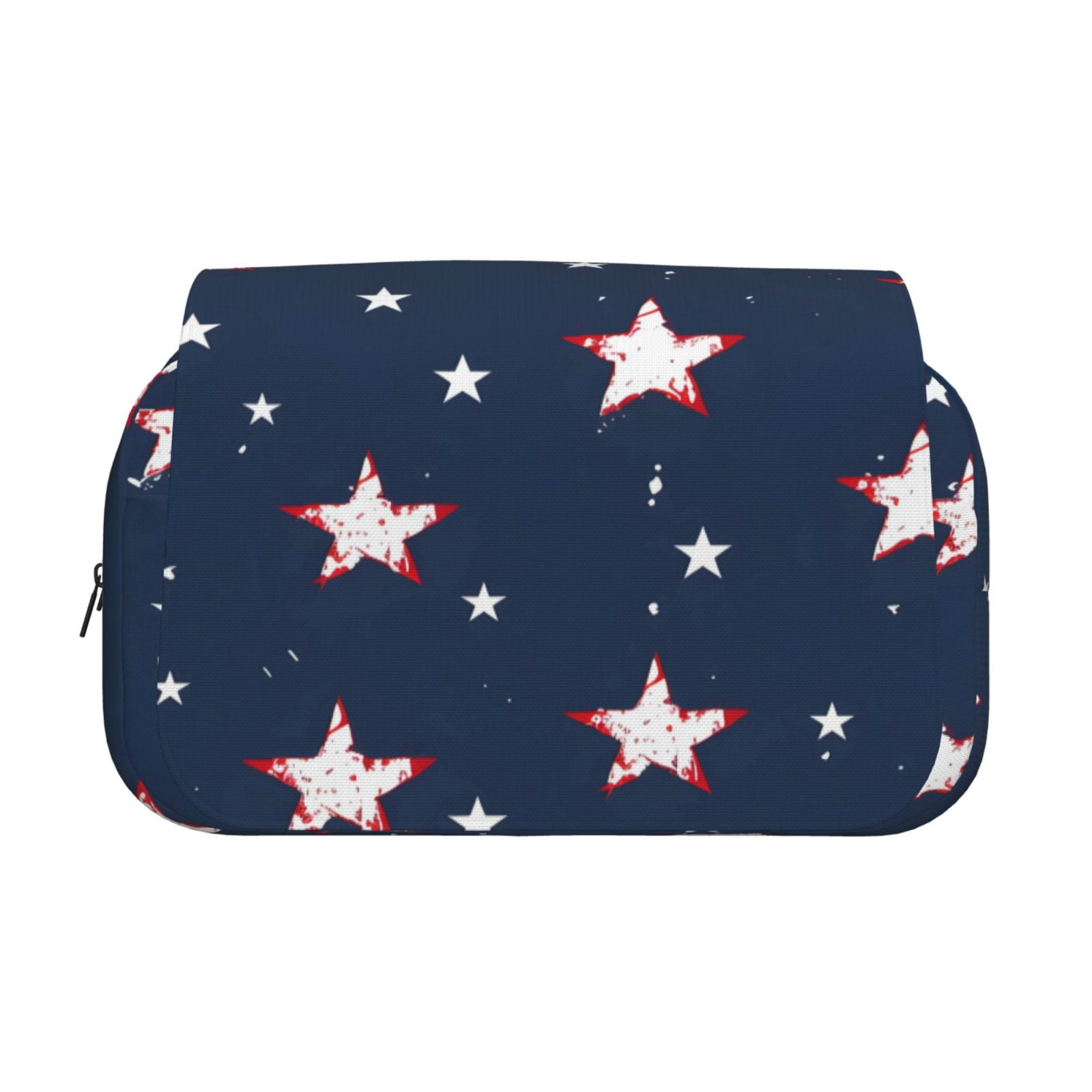 Large-Capacity Flip-Top Double-Layer Pencil Case, Multi-Functional Pocket Pen Case, Durable Stationery Organizer Independence Day Theme Star (12)