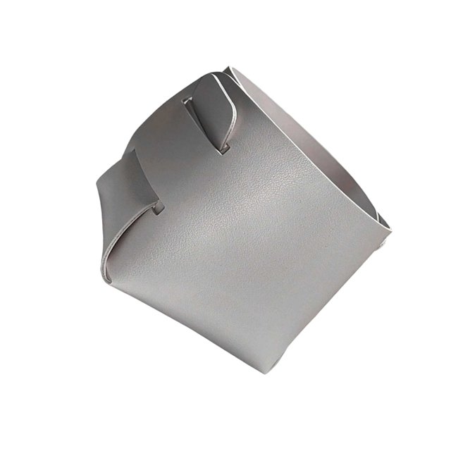 Kearding DIY holder easy to carry desktop pen box storage office leather Nordic ins storage DIY desktop box holder minimalist Almacenamiento y organización del hogar gris 9*9*10 CM