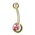 thumbnail image 6 of Belly Button Ring Navel Gold Plated Solitaire Body Jewelry 14g, 6 of 13