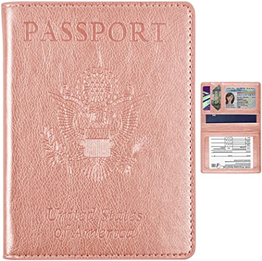 Passport and Vaccine Card Holder Combo Cover Travel Passport Case with Wallet Driver License Credit Card Slot for Women Men 