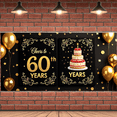 thumbnail image 6 of Golden Balloons Stars Backdrop Banner for 60th Birthday Party, Happy Birthday Cheers Decoration, Party Supplies Photography Props for Celebrations Events Decorations, 6 of 8