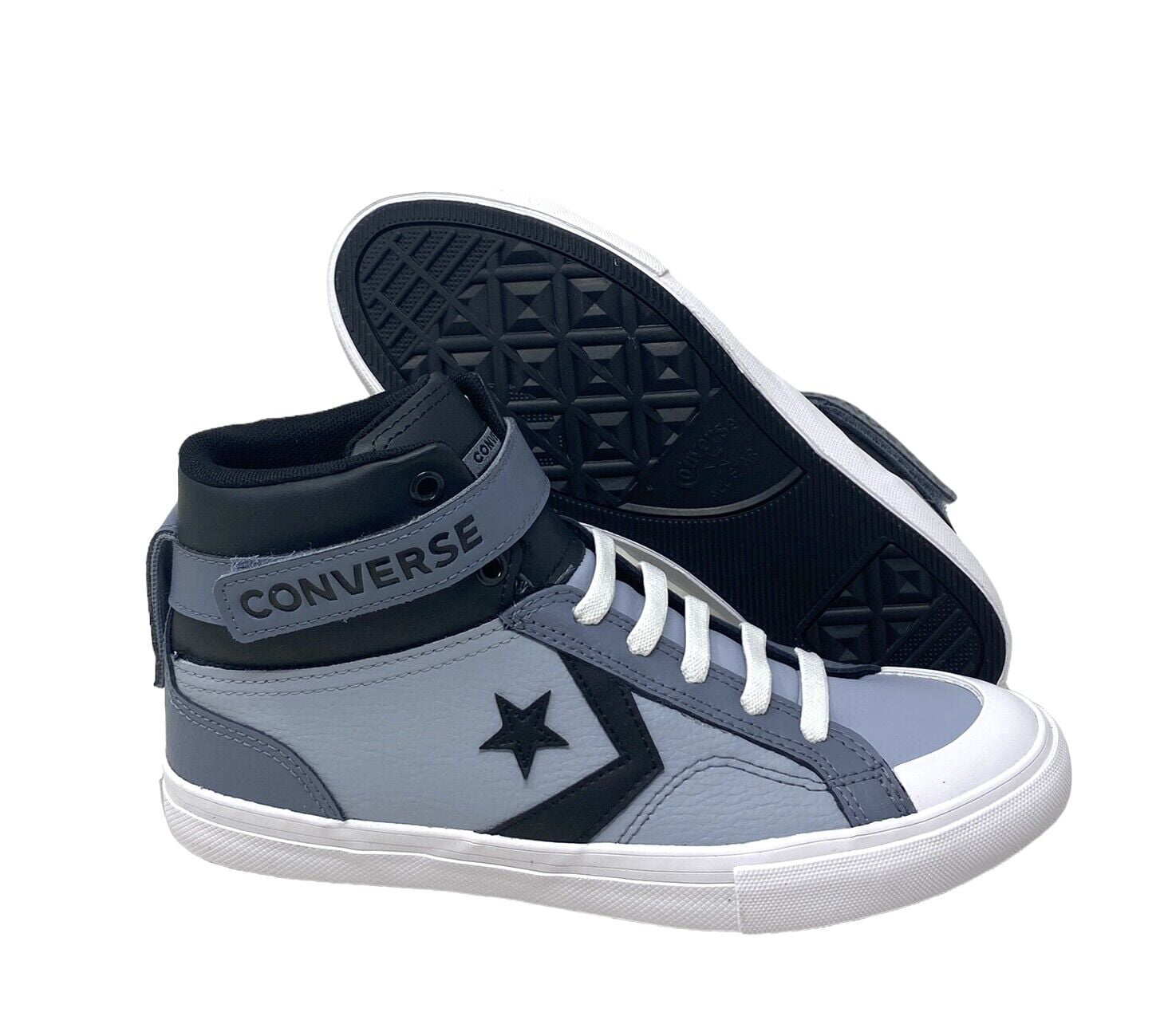 Converse Pro Blaze Strap Leather Mid Top Gray Sneaker Kids Shoes A05708C