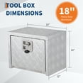 thumbnail image 3 of Heavy Duty Aluminum Truck Tool Box, 18"x12"x14" Underbody Storage Chest & Trailer Tongue Box, Waterproof Utility Toolbox with Lock for Pickup Bed, RV, Flatbed, Silver, 3 of 8