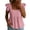 Pink——Back to School Outfits for Women, variant on Women's Babydoll Tops Cap Sleeve Cotton Linen Blouses Square Neck Ruffled Flowy Going Out Shirts Pink S