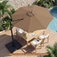 thumbnail image 4 of Costway Parasol Déporté de Patio 10 Pi avec Rotation à 360°, Inclinaison Facile, 8 Baleines Brun, 4 of 10