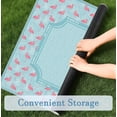 thumbnail image 4 of Blue Coastal Beach Flamingo Palm Leaf Mahjong Mat 31.5x31.5 Inch, Non-Slip and Noise Reduction Mah Jong Table Mat Cover Gifts for Mahjong Lovers Poker Board Games Dominoes, 4 of 5
