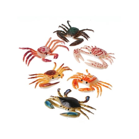 Plastic Toy Crabs Sea Creature Crustacean Colorful 12 Pack