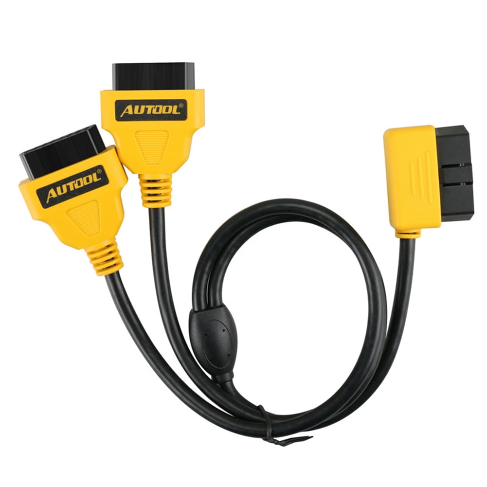 AUTOOL OBD II 2 Splitter Cable OBD2 16 Pin Male 1 to 2 16Pin Female Adapter