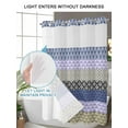 thumbnail image 4 of No Hook Cloth Fabric Shower Curtain with Snap in Liner, Boho Purple Waterproof Shower Curtains Set with See Through Top Window, Navy Geometric Stripes Tribal Black Bohemia Bath Curtains 54"x78", 4 of 6