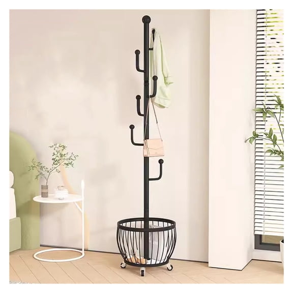 Modern Metal Coat Rack Freestanding with Umbrella Stand,Removable Stand Clothing Hanger,Hats Bags Clothes Hanger Stand for Entryway,Bedroom,Office