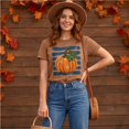 thumbnail image 4 of Halloween Women's Fall Short-Sleeve T-Shirts Autumn Pumpkin Printed Tshirts Western Country Music Graphic Tees Light Brown S, 4 of 7