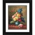thumbnail image 1 of Yves, Jacques 15x18 Black Ornate Wood Framed with Double Matting Museum Art Print Titled - Classic Bouquet I, 1 of 4
