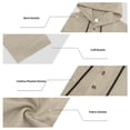 thumbnail image 5 of Men's Linen Blend 2 Piece Outfit Hooded Henley Shirt Drawstring Wide Leg Pants Set Light Khaki M, 5 of 10