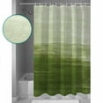thumbnail image 3 of Shower Curtain Bathroom Set Abstract Gradient Stripe Lines Waterproof Fabric Shower Curtains with Grommets&Hooks Green and White Privacy Bath Curtain for Bathtub 72x72in, 3 of 7