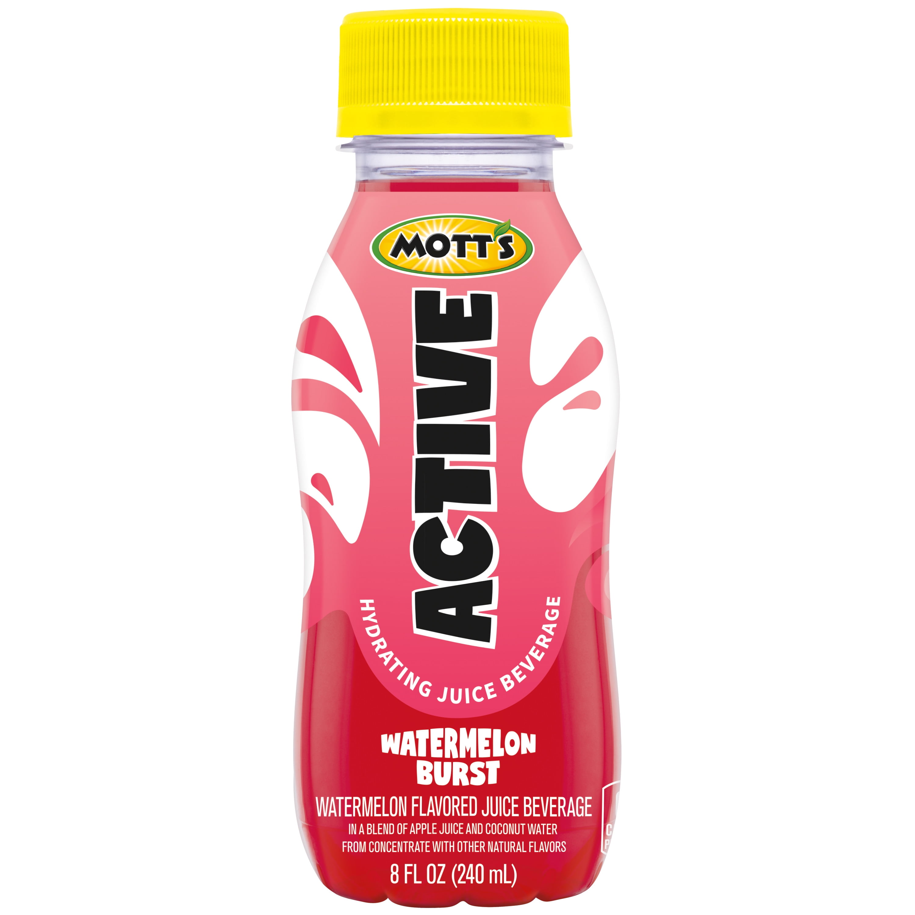 (4 pack) Mott's Active Watermelon Burst Hydrating Juice Beverage, 8 fl oz, 6 Count Bottles