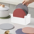 thumbnail image 6 of Lssam Plate Organizer and Dispenser for 6 to 9.5 Inch Disposable Paper Plastic and Foam Plates, Under Cabinet or Countertop Storage Holder, Space Saving RV Cabinet Organizer, White, 6 of 8