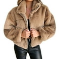 thumbnail image 2 of Qetyuw Faux Fur Cardigan for Women Winter Full Zip Up Warm Open Front Coat Long Sleeve Casual Warm Jacket, 2 of 6