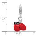 thumbnail image 4 of 925 Sterling Silver RH Polished Enamel Boxing Gloves With Lobster Clasp Charm Pendant; for Adults and Teens; for Women and Men, 4 of 4
