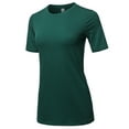 thumbnail image 2 of A2Y Women's Basic Solid Premium Cotton Short Sleeve Crew Neck T Shirt Tee Tops Huntergreen L, 2 of 6