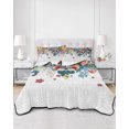 thumbnail image 3 of Bohemian Floral Twin Size Down Alternative Comforter, Lightweight Comforter Quilt Bedding Set with Pillow Shams Retro Abstract Flowers Boho Ethnic All Seasons Bed Comforter Duvet Insert 68"x86", 3 of 7