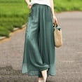thumbnail image 5 of XPMWRP Women's Flowy Pants Floral Embroidery High Waist Lounge Pants Baggy Casual Wide Leg Long Trousers with Pockets Army Green XXL, 5 of 5