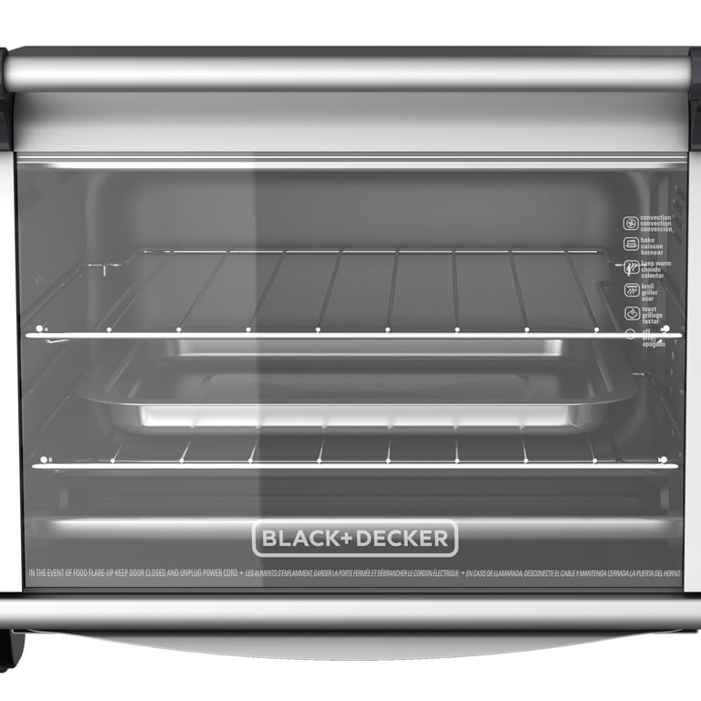 BLACK+DECKER TO3000G 6-Slice 1500W Convection Toaster Oven - Silver