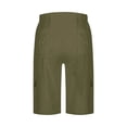 thumbnail image 6 of Womens Pajama Shorts Womens Outdoor Cargo Long Shorts Elastic Waist Casual Summer Hiking Knee Length Bermuda Shorts Streetwear Green L, 6 of 6