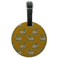 thumbnail image 1 of Lash Poodles Round Leather Luggage Card Suitcase Carry-On ID Tag, 1 of 8